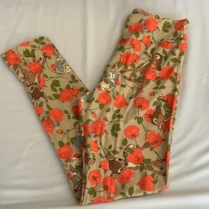 LuLaRoe Disney Bambi and Thumper One Size Floral Leggings